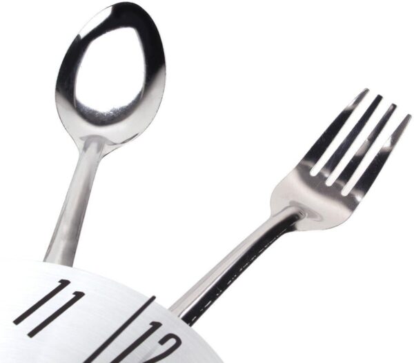 Timelike 3D Removable Modern Creative Cutlery Kitchen Spoon Fork Wall Clock Mirror Wall Decal Wall Sticker Room Home Decoration - Image 5