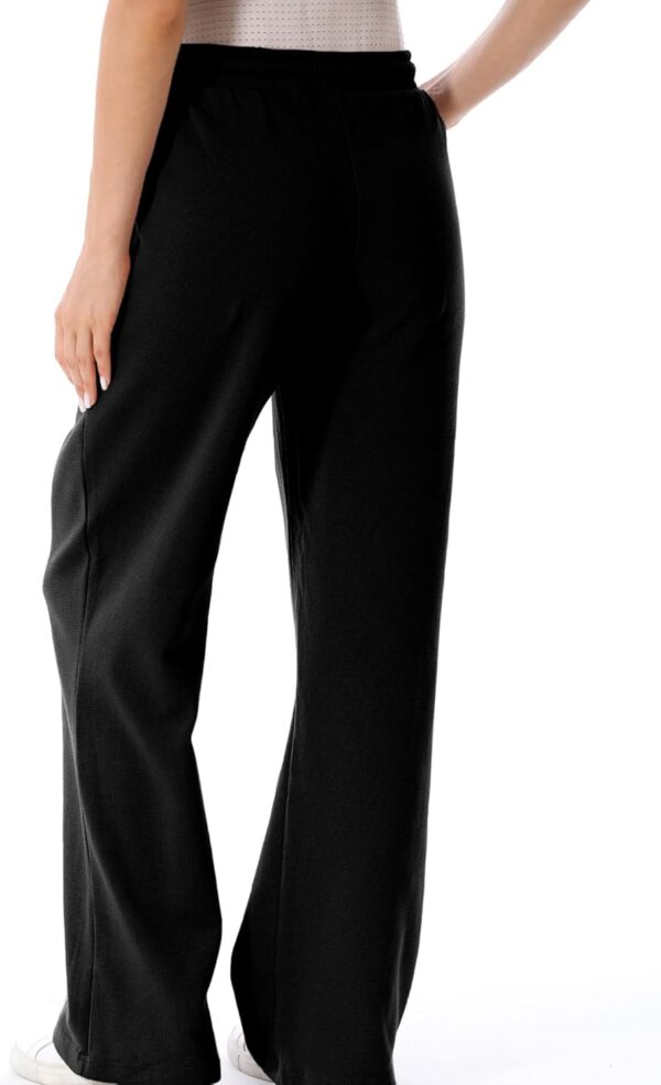 FEOYA Maternity Trousers Womens Wide Leg Long Pants Elastic Waist Casual Sweatpants Loose Pregnancy Trousers with Pocket S - 4XL - Image 2