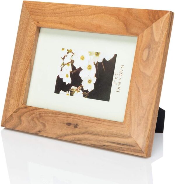 Personalised 5"x7" Oak Photo Frame With Stand- Laser Engraved with Your Custom Text - Image 2