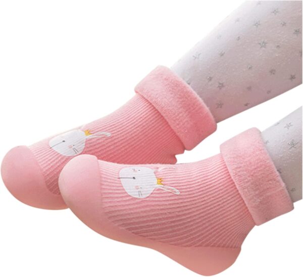 Baby Boy Boots Baby Sole Soft Girls Stocking Shoes Boys Toddler Solid Slipper Rubber Warm Kids Knit Baby Shoes Toddler Girl Shoes Size 4 - Image 5