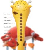 tumama Baby 0-6 Month Cot Mobile Crib Toys Giraffe Musical Lights Remote Control with Mirror Soft Hanging Rattles Lullaby Rotating Projector Sleeping Auto Off,Mute Spin Motor Infant Newborn Gift - Image 2