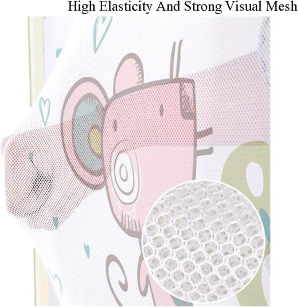 Bed Rails For Toddlers, Vertical Lifting Foldable Bed Guardrail Crib Bed Rails Guard, with Double Lock, Made of Mesh, Airflow is Not Restricted, Storage Design, Fits Most of Beds, - Image 7