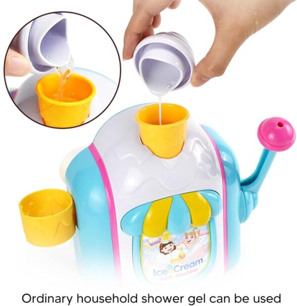 Ice Creams Maker Bubble Machine Bath Bubble Toy Bubble Ice Cream Maker Bath Toy Bathtub Toys Baby Ice Cream Foam Maker Bath Toy For 2-5 Years Old Boys And Girls - Image 4