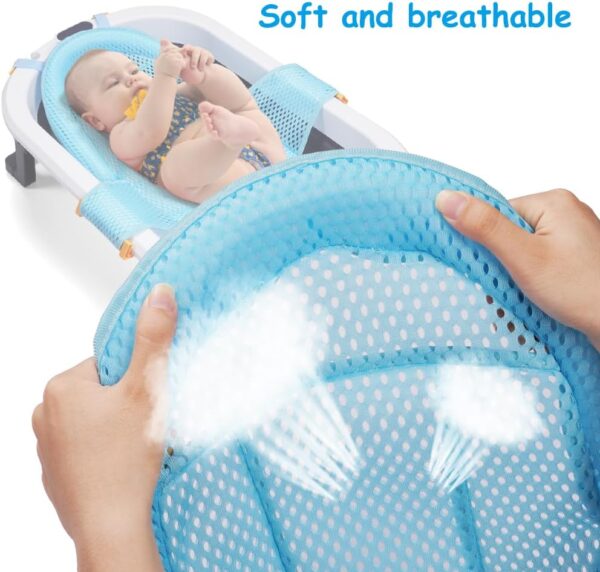 Aolso Baby Bath Net, Newborn Baby Bath Seat Support Baby Bather Net for Bathtub, Baby Bath Pad Non Slip Bath Seat Net, Bathtub Support Net Adjustable Bathtub Cushion Net for 0-3 Years - Image 5