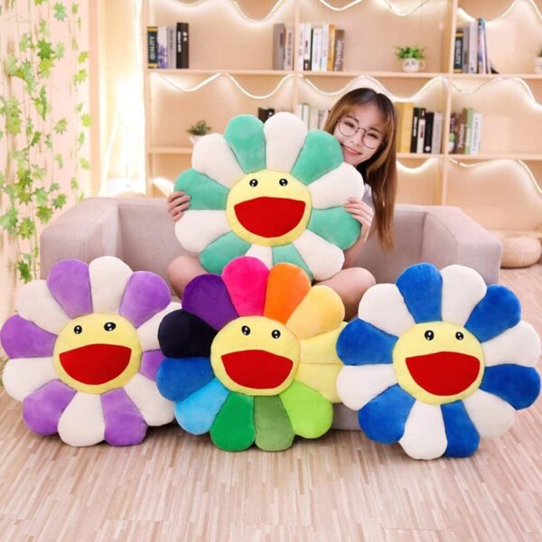 Uposao Sunflower Plush Pillow Flower Shaped Seating Cushion Sunflower Pillow Sofa Chairs Floor Pillow for Kids Reading Nook Watching TV Bed Room Decoration - Image 3