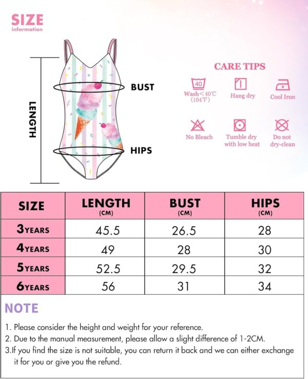 WAWSAM Unicorn Girls One Piece Bathing Suit Rainbow One-Piece Swimwear for Kids Girls… - Image 4