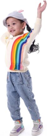 HahaNice Kids Clothes Girls Long Sleeve Tops Rainbow Jumper 18 Months-6 Years - Image 4