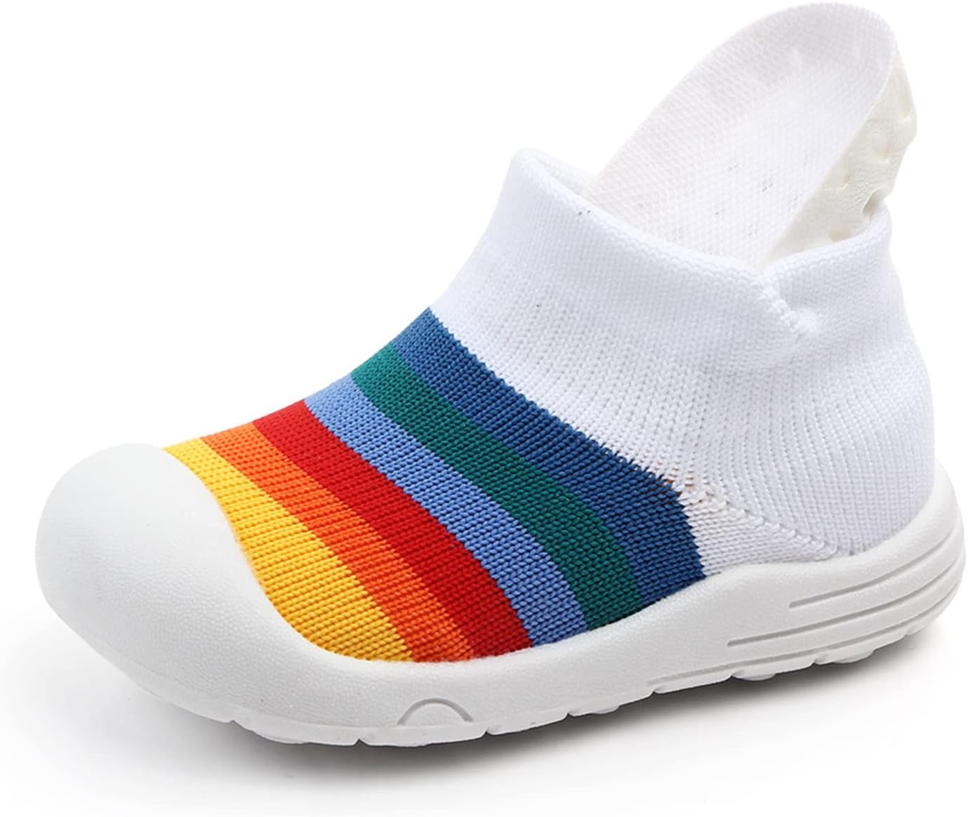 61wBFS1ZcvL._AC_SL1500_.jpg CAJJ Boy Girl Sneakers Slip on Shoes Knit Shoes Baby First-Walking Shoes Unisex-Child Sock Shoes Breathable Athletic Lightweight Walking Running Shoes Trainers for Toddler - Image 1