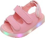 XIATANG Summer Sandals1-4Years Toddler Kids Sport Boys Girls Baby Sandals LED Luminous Shoes Sneakers Outdoor Flats (Pink-07#, 18-24Months)