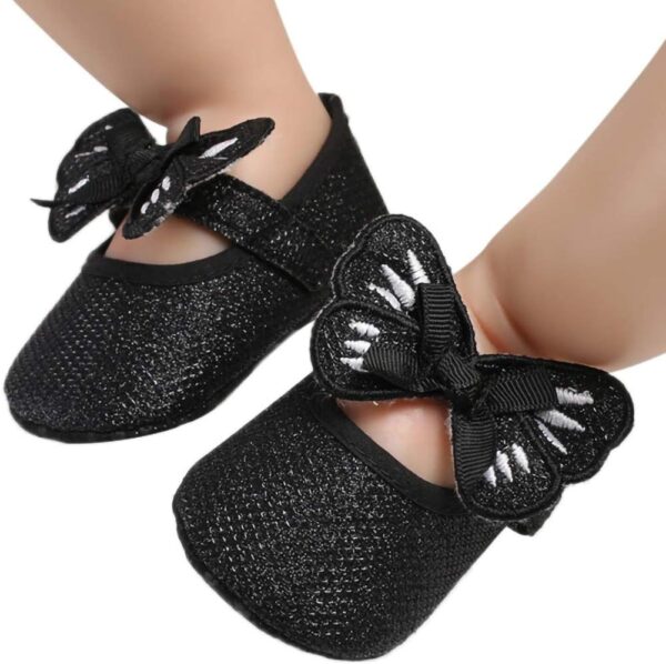 Xmiral Shoes Baby Toddler Girls Bowknot Sequin Soft Cloth Sole Barefoot First Walking Shoes - Image 2