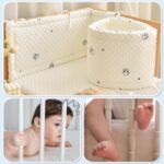 ENAZKLADB Cot Bumper Breathable Crib Bumper Baby Cot Liners Cot Bumpers For Cot Bed Padded Cot Bumper Cotbed Bumper For One Side Baby Cot Bumpers Crib Rail Cover Baby Crib Bumper - Image 8
