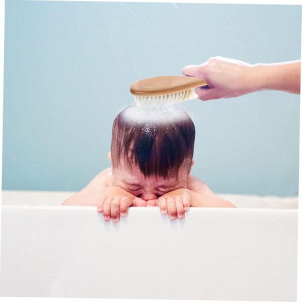 SHOWERORO Children's Baby Wooden Hair Brush Set Toddler Wool Brush Comb for Gentle Scalping and Hair Care - Image 3