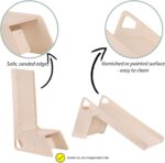 KiddyMoon Wooden Slide For Baby Multifunction Montessori Toddlers Indoor Freestanding Slide 2In1 Chair For Children Slide For Ball Pit Sturdy Climbing Toy, Large, Natural - Image 6