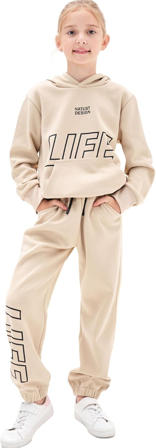 61wj6RuuhgL._AC_SL1500_.jpg NATUST Kids Tracksuit, Hoodie and Joggers Set for Boys Girls - Image 1