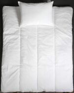 Adam Home 7.5 Tog Toddler Duvet and Pillow Set 100% Microfibre Anti-Allergy Lightweight Cot Bed (Duvet 120x150 cm) & (Pillow 40x60 cm) Hypoallergenic and Machine Washable Cot Duvet and Pillow