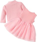 IBTOM CASTLE Baby Girls Floral Print Dress Cardigan 2PCS Set Newborn Infant Sleeveless Cotton Dresses with Bow Coat Brithday Dress Toddler Girls Clothes - Image 2