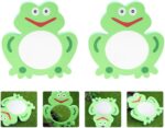 Kids Toys Toys Cartoon Bath Mirror Toy, EVA Bathing Plaything Frog- shape Bath Toy Lovely Bath Toy Mirror Children Frog Shower Playthings 2Pcs Travel Toddler Toys Baby Bath Tub - Image 7