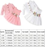 IBTOM CASTLE Baby Girls Floral Print Dress Cardigan 2PCS Set Newborn Infant Sleeveless Cotton Dresses with Bow Coat Brithday Dress Toddler Girls Clothes - Image 6