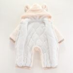 Unisex Baby Boys Girls Bear Ear Hooded Jumpsuit Clothes Winter Coats Outerwear Cute Newborn Infant Jumpsuit Snowsuit Bodysuits Short Sleeve Bodysuits - Image 3