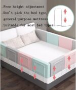 GYL Infant Safety Bed Guardrail Durable and stable Prevent collision Free adjustment of height baby Fall protection fence for Toddlers For Cribs, Twin, Double, Full size Queen &king bed(1pcs) - Image 4