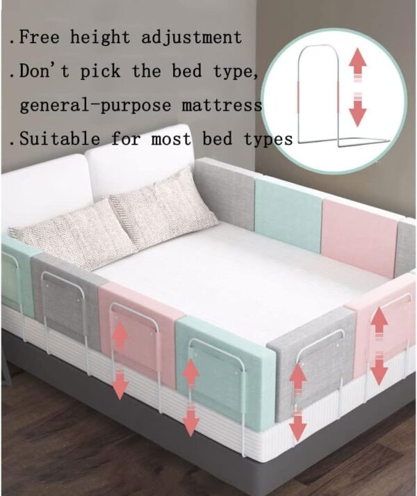 GYL Infant Safety Bed Guardrail Durable and stable Prevent collision Free adjustment of height baby Fall protection fence for Toddlers For Cribs, Twin, Double, Full size Queen &king bed(1pcs) - Image 4