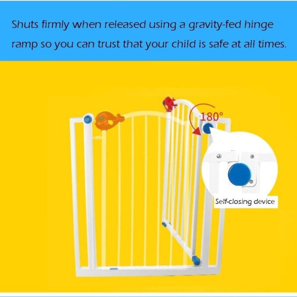 GHCXY Pet Playpens Safety Gate, Baby Gate Door Fence Stair Through Walk Shut Pressure Mount Fit for Children Toddlers Pets Staircase-Balusters/120-126Cm - Image 6