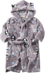 Personalised Bathrobes Toddler Kids Baby Boys Girls Robe Set Cartoon Bathrobes Hooded Warm Flannel Night-Robe Sleepwear Cute Pajamas Suit Dressing Gown Kids