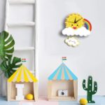 Wall Clock Silent Non-Ticking Clocks for Office Kitchen Living Room,Cute 3D Wall Clock Decorative Sun Clouds and Rainbow Wall Clocks Silent Non Ticking for Kids Bedroom Nursery Living Room Home - Image 3