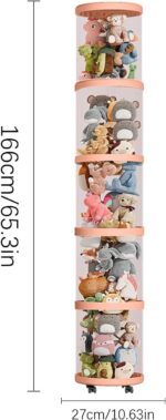 Stuffed Animal Storage Tube, Cute Plush Toys Storage Boxes Bucket Transparent Soft Toy Storage Stand Doll Display Bucket Toy Storage Organizer for Living Room Bedroom - Image 6
