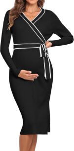 V FOR CITY Maternity Nursing Dress Sweater for Women Wedding Guest Dress Baby Shower Maternity Photoshoot Outfits