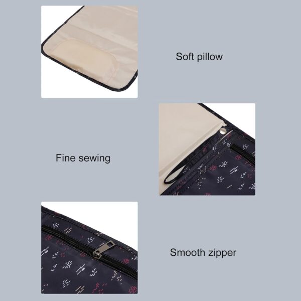 Compact Foldable Portable Changing Pad, Waterproof, Multiple Storage Pockets, Easy to Clean, Generous Size, Versatile Design for Travel, Public Restrooms - Image 4