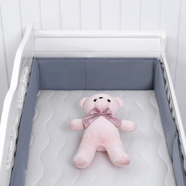 ohfruit Crib Rail Covers 52” Long Panel & 27” Short Panel Protect Your Baby's Crib Prevent Collisions Solid Color Heightened Crib Rail Covers White - Image 5