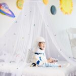 Bed Canopy with Glowing Space in The Dark, Bed Curtain for Baby Cot, Kids Bed & Toddler Bed, Single & Double Bed, Mosquito Net Canopy for Girls or Boys Room, Fire Retardant Fabric - Image 7