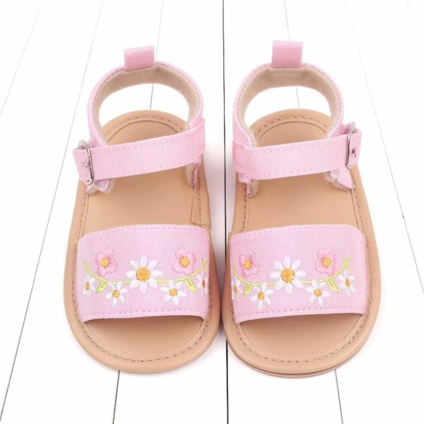 Infant Toddler Boys Girls Sandals Baby Walking Shoes Soft Soled Flower Embroidered Baby Shoes Breathable Sandals Non Slip Summer Casual Sandals - Image 6