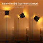 LED Floor Lamp, Standing Lamp for Living Room with Linen Lamp Shade,Adjustable Gooseneck Modern Reading Light,Floor Lamps for Bedroom,Office,Farmhouse,6W LED Bulb Included - Image 4