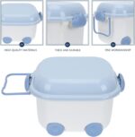 Kids' Toy Chests & Boxes with Wheel and Lid, Car Latch Box Kids Girls Boys Chest with Wheels for Playroom, Cute Nursery Room Storage Box Bin for Kids Books Toys Clothes - Blue - Image 5