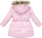 Kids Winter Hooded Jacket, Baby Girls Boys Padded Fleece Snowsuit Outerwear Warm Windproof Faux Fur Hoodie Coat with Pockets 2 3 4 5 6 7 8 9 10 Years - Image 2