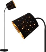 LED Floor Lamp, Standing Lamp for Living Room with Linen Lamp Shade,Adjustable Gooseneck Modern Reading Light,Floor Lamps for Bedroom,Office,Farmhouse,6W LED Bulb Included