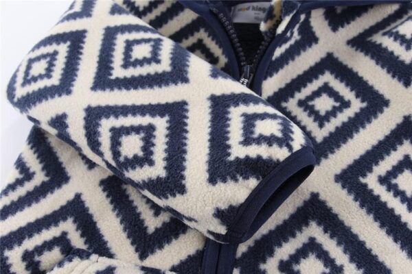 Mud Kingdom Boys Girls Polar Fleece Jacket with Hood Winter Thick Warm Outerwear Funny Cartoon - Image 6