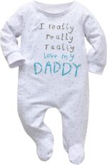 Tinykeke Newborn Baby Boy Girl Letters Footies Romper Unisex-Baby 2 Pack Footed Jumpsuit - Image 2