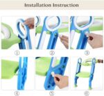 KATARUS Potty Training Toilet Seat with Step Stool Ladder for kids and baby Adjustable Toddler Toilet Training Seat with Soft Not-Cold Padded Seat Safe Handles and Non-Slip Wide Steps, Blue-Green - Image 7