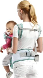 SONARIN 3 in 1 Multifunction Hipseat Baby Carrier,Ergonomic,Mummy Bag,100% Cotton,Breathable mesh Backing,Adapted to Your Child's Growing,Cozy & Soothing for Babies(Green) - Image 3