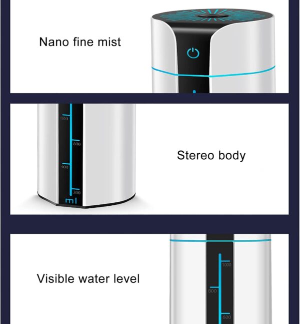 QYZL Mini Cool Mist Humidifiers,Quiet Humidifier with Night Light,Humidifier Air Purifier with Color Night Light for Home Bedroom Baby - Image 3