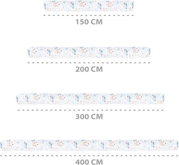 Totsy Baby XXL bed snake, bed pillow, nursing pillow, bed roll, bed guard, decorative pillow, bed border, snake XL handmade White stars on gray 150 cm - Image 3