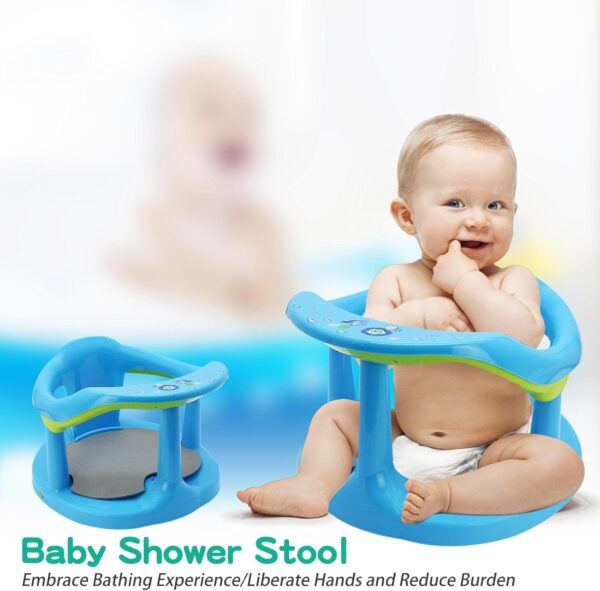 Baby Bath Seat 6 Months Plus, Baby Bath Seat with Anti-Slip Suction Cup & Backrest, Portable Non-Slip Baby Bath Chair, Child Bath Support Seat, Baby Bath Seat Bath Seat Baby - Image 5