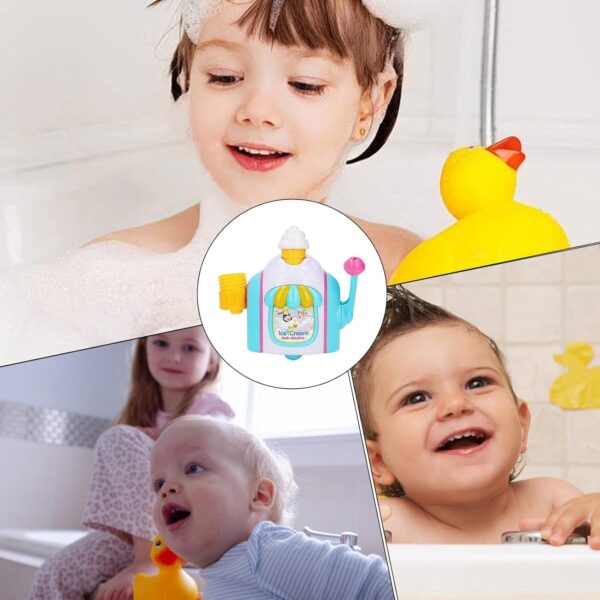 Ice Creams Maker Bubble Machine Bath Bubble Toy Bubble Ice Cream Maker Bath Toy Bathtub Toys Baby Ice Cream Foam Maker Bath Toy For 2-5 Years Old Boys And Girls - Image 7