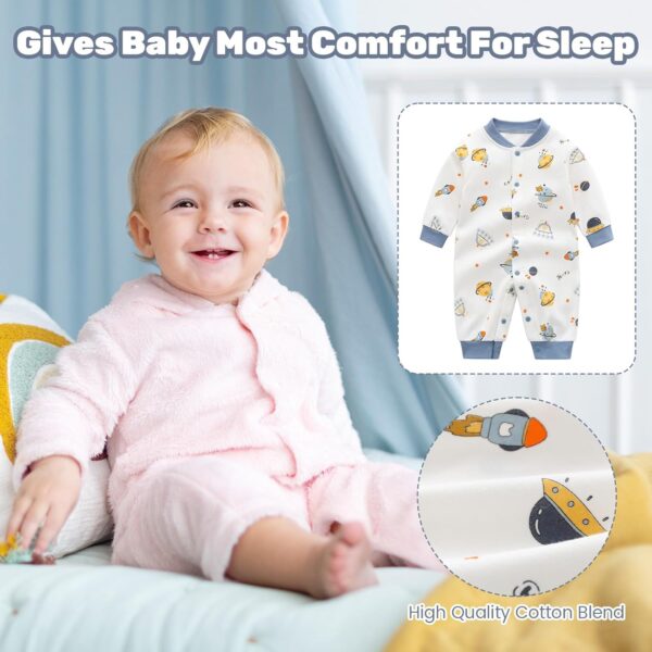 Baby Rompers Boys Girls Cotton Overalls Long Sleeve Jumpsuit Pyjama, 0-12 Months - Image 2