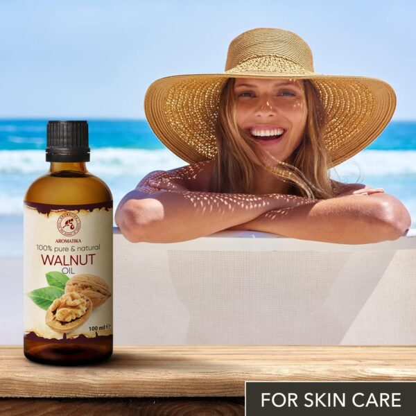 Walnut Oil - 100ml - Juglans Regia - Carrier Oil for Essential Oils - Oil for Skin - Nails - Lips - Hair Care - Body & Face Oil - Bath Oil - Tanning Oil - Suntan Oil - Image 6