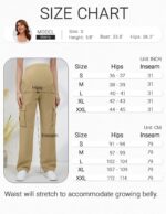 GLAMIX Women's Maternity Cargo Pants with Four Pockets Over The Belly Scrub Pants Pregnancy Clothes - Image 6