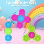 Guibola Suction Cup Spinners for Babies 3PCS Suction Toys with Silicone 10+ Months Fidget Spinning Sensory Toys Baby Bath Toys High Chair Suction Cups Travel Toys for Boy Girl（Classic-Star） - Image 5